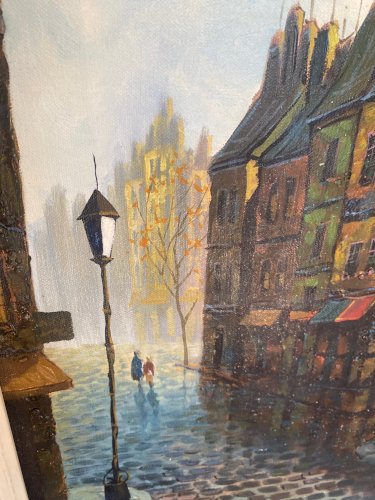 Huile sur toile, école moderne du XXème, signé Faure. Vue de Paris. ou Londres.