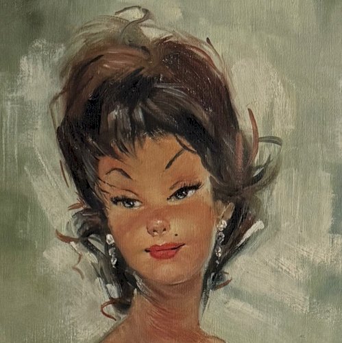 Huile sur toile femme élégante dans le goût de Gabriel Domergue XXe A5884