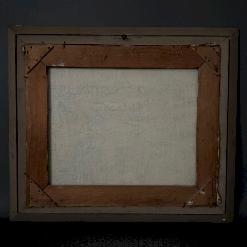 Huile sur toile fermettes bretonnes Boulay par Pasquier début XXe A5538