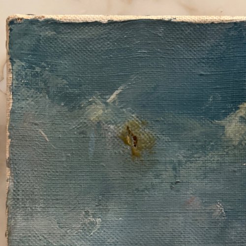 Huile sur toile Les Crinières par Serge Doceul cavalier au bateau 1988 A5837