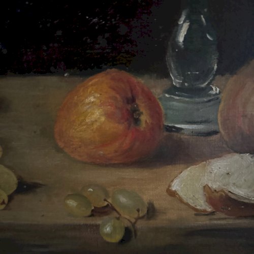 Huile sur toile nature morte aux fruits début XXe A5710