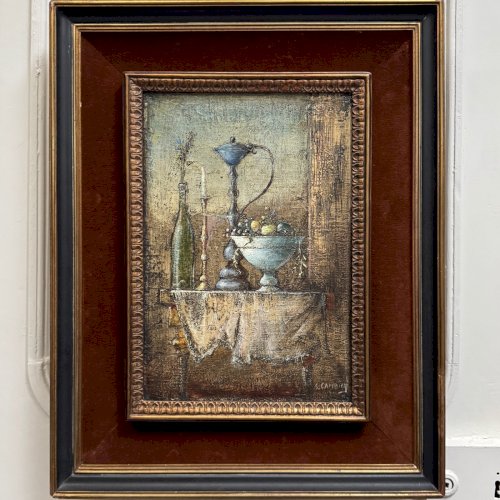 Huile sur toile nature morte aux fruits XXe par Cambicq A5855