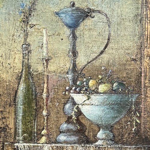 Huile sur toile nature morte aux fruits XXe par Cambicq A5855