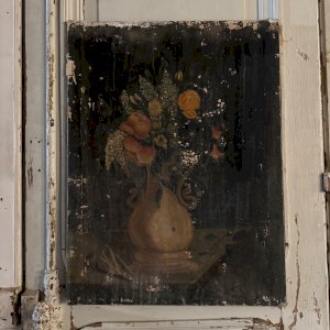 Huile sur toile nature morte bouquet de fleurs début XIXe 1880 A5712