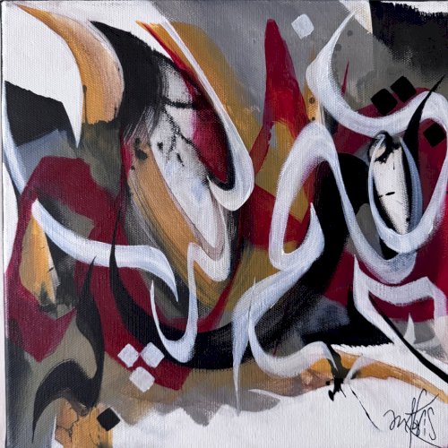 Huile sur toile par Mabris XXIe intitulée Scène d'Intérieur A5743