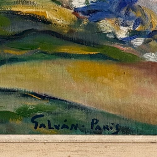Huile sur toile par Salvàn Paris danseuse de flamenco milieu XXe A5886