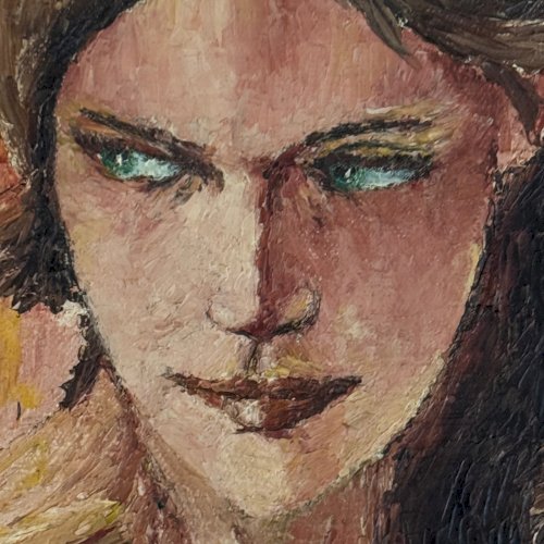 Huile sur toile par Véronique Fini portrait de femme A5747