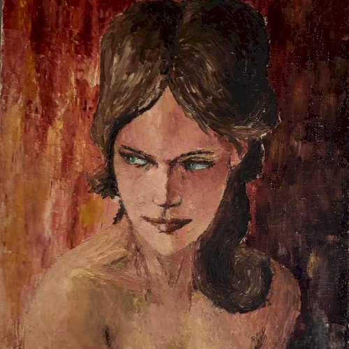 Huile sur toile par Véronique Fini portrait de femme A5747