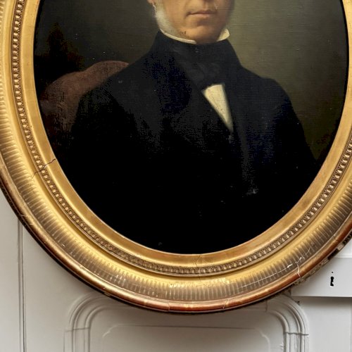 Huile sur toile portrait d'homme fin XIXe par Ferdinand Birotheau