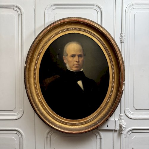 Huile sur toile portrait d'homme fin XIXe par Ferdinand Birotheau