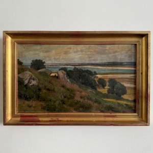 Oil on canvas depicting Plounéour-Trez Georges Levreau early 20th century A5604
