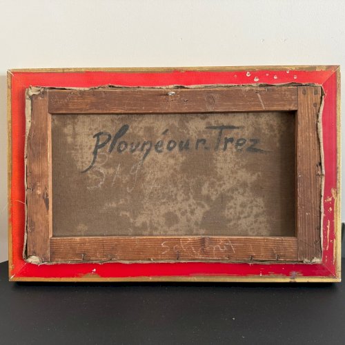 Huile sur toile représentant Plounéour-Trez  Georges Levreau début XXe A5604