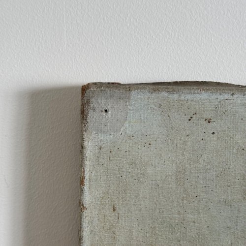 Huile sur toile représentant un cours d'eau avec un pont début XXe A5637