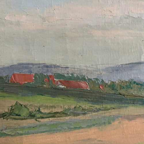 Huile sur toile représentant un paysage XXe par Carlos Gallos A5633