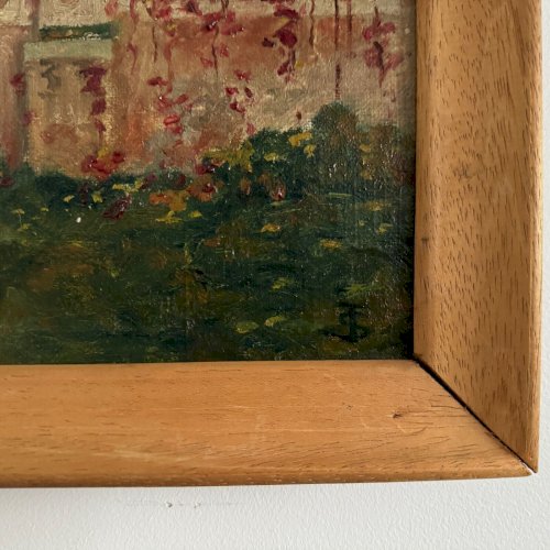 Huile sur toile représentant une propriété début XXe A5632