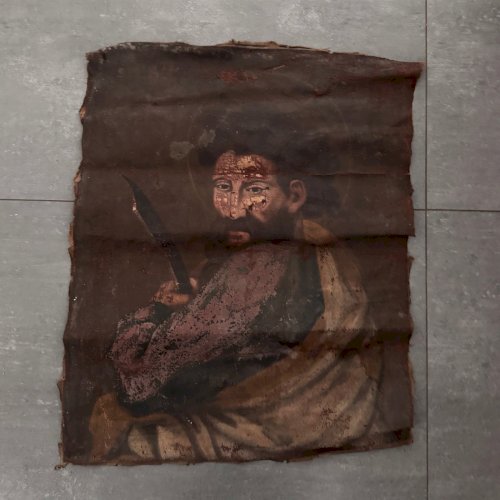 Huile sur toile XVIIe représentant un saint ou un guerrier  M3410