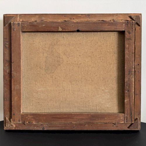 Huile sur toile XXe scène de rue par Jacques Louis Barcat