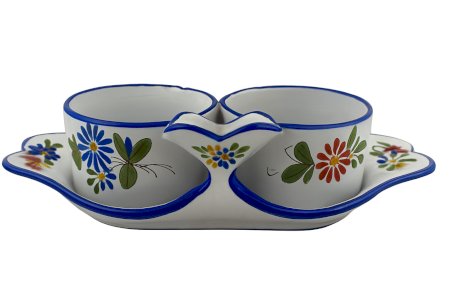 Huilier Vinaigrier Lunéville KG St-Clément – Faïence Fleurie Peinte Main XIXe