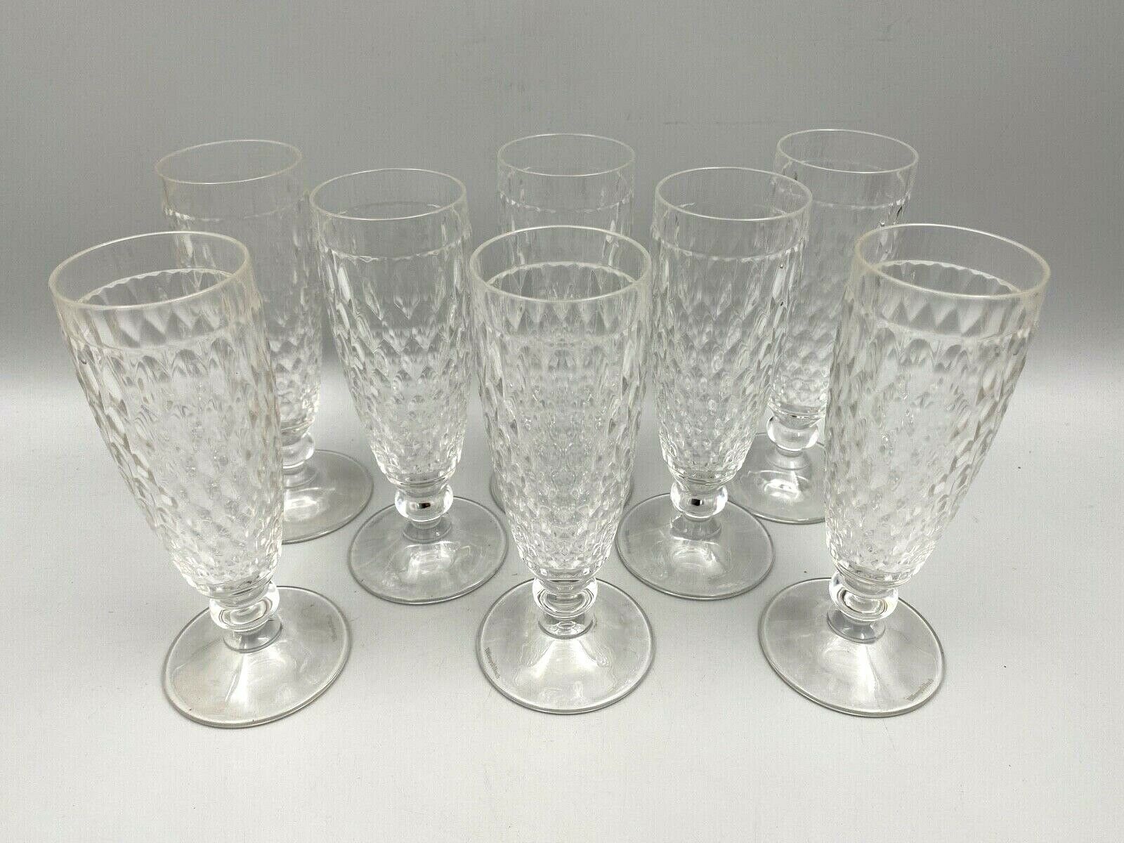 HUIT FLUTES A CHAMPAGNE VILLEROY & BOCH XXEME M981 Transparent Verre
