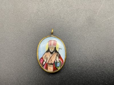 icone de voyage Pendentif Email  recto/verso Russie XVIII-XIX EME
