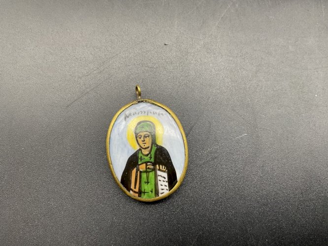 icone de voyage Pendentif Email  recto/verso Russie XVIII-XIX EME