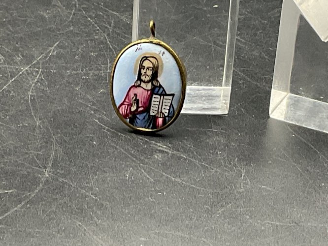 icone de voyage Pendentif Email  recto/verso Russie XVIII-XIX EME