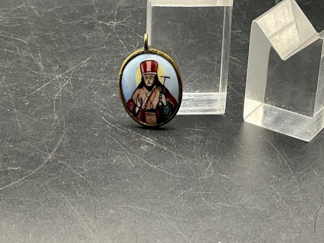 icone de voyage Pendentif Email  recto/verso Russie XVIII-XIX EME