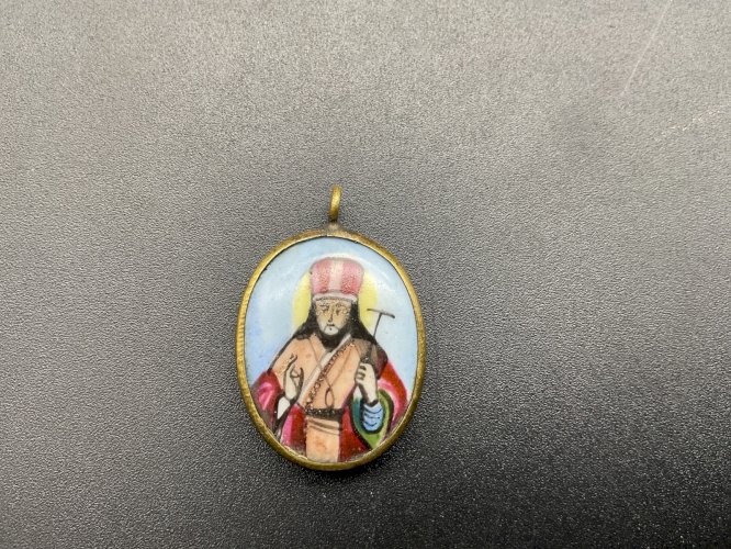 icone de voyage Pendentif Email  recto/verso Russie XVIII-XIX EME