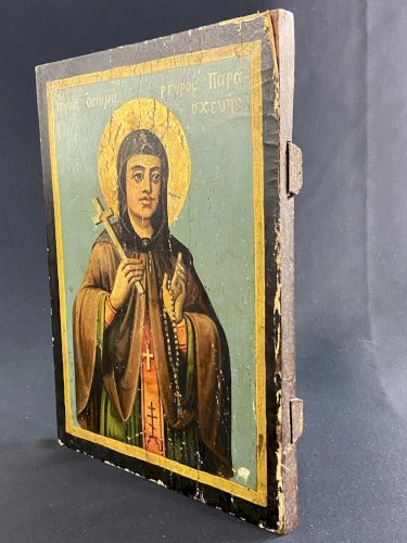 Icône orthodoxe grecque représentant Sainte Paraskevi XIXe