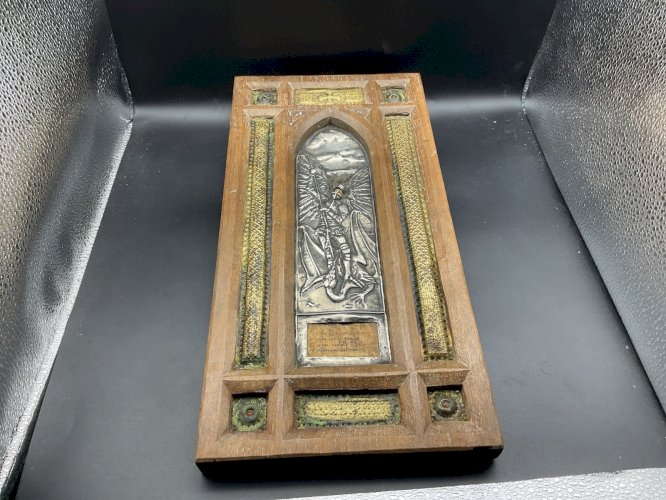 ICÔNE saint Michel  Reliquaire bas relief en argent