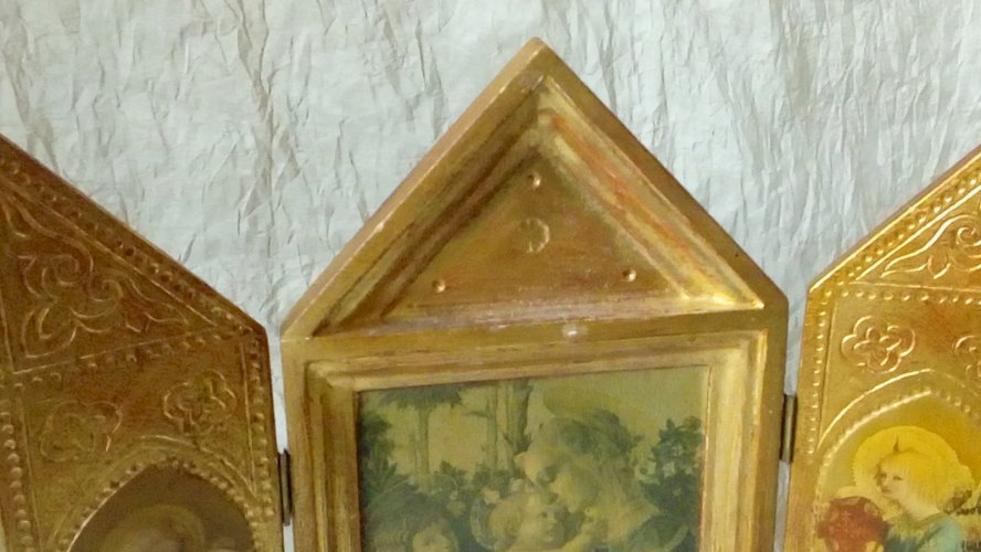ICÔNE TRYPTIQUE BOIS DORÉ VIERGE ET L'ENFANT S. BOTTIGELLI MUSÉE DU LOUVRE PARIS