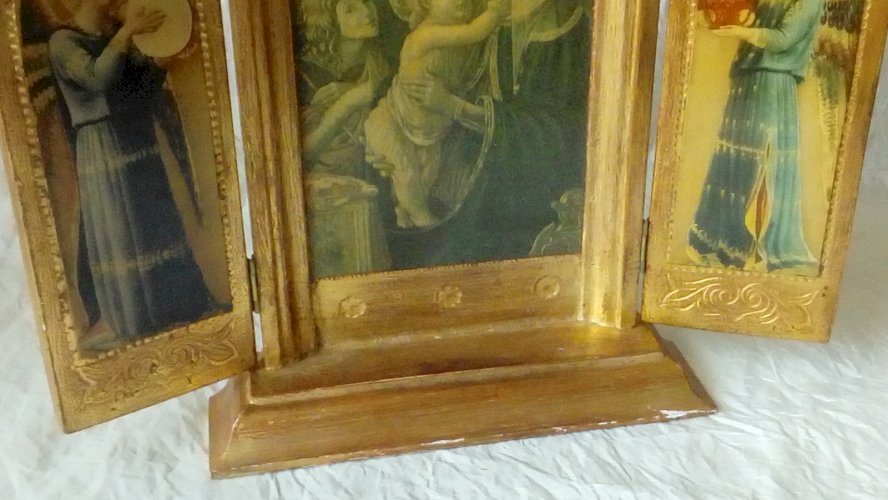 ICÔNE TRYPTIQUE BOIS DORÉ VIERGE ET L'ENFANT S. BOTTIGELLI MUSÉE DU LOUVRE PARIS