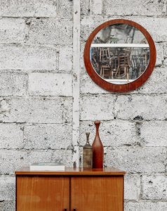 Igor, le miroir rond en teck N°729