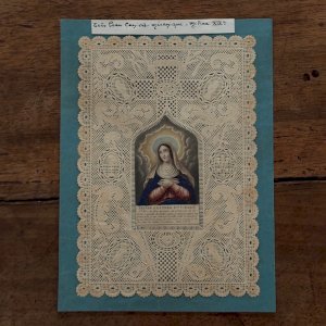 Image pieuse canivet de la Sainte Vierge XIXe A5776