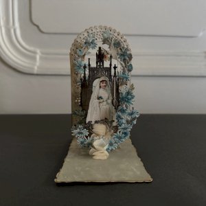 Image pieuse canivet Souvenir de Première Communion XIXe A5784