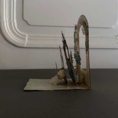 Image pieuse canivet Souvenir de Première Communion XIXe A5784