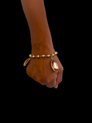 Important bracelet couture vintage Pampille Cristal Swarovski Gouttes Retro Chic