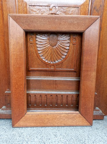 important cadre chêne Louis-Philippe XIXe siècle  feuillure 66,4 x 54,4 cm - 15P