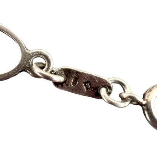 Important Collier Argent 925  -ambre - Vintage - Design - Moderniste