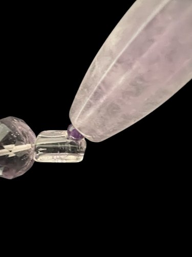 Important Collier  vintage perles Minéral Améthyste et Perles  Cristal de roche