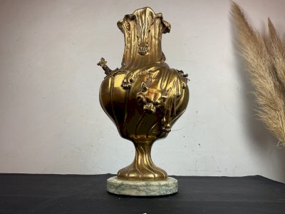 Important vase en Bronze , Emile Pinedo (1840-1916) décor de panthère