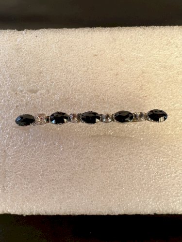 Importante Ancienne Broche Barette Pierres Du Rhin Sertie Argent Xixe Siècle