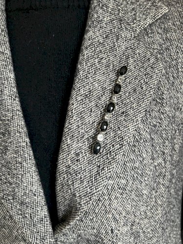 Importante Ancienne Broche Barette Pierres Du Rhin Sertie Argent Xixe Siècle