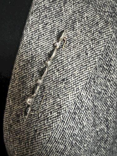 Importante Ancienne Broche Barette Pierres Du Rhin Sertie Argent Xixe Siècle