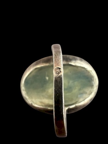 Importante bague Ancienne argent nacre et marcassites Poinçon Minerve France