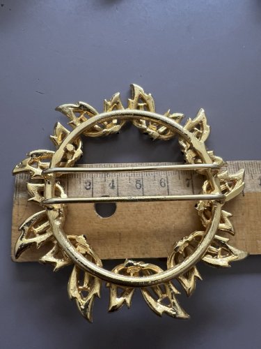 Importante boucle de ceinture soleil vintage couture émail Strass 1970/1980