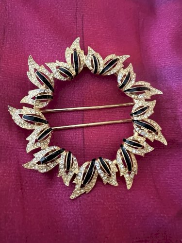 Importante boucle de ceinture soleil vintage couture émail Strass 1970/1980