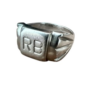 Important signet ring with initial "RB" Vintage antique Art Deco 1925