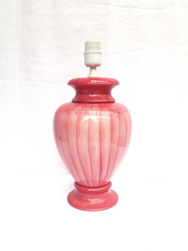 Imposant pied de lampe faïence artisanal
