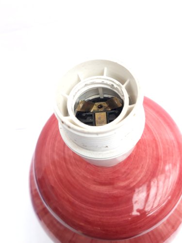 Imposant pied de lampe faïence artisanal